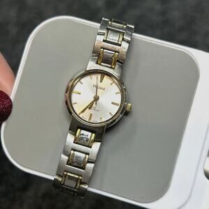 VTG Pulsar Wrist Watch Womens Two Tone Stainless Steel Gold Silver Elegant AS-IS